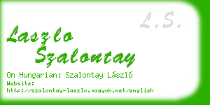laszlo szalontay business card